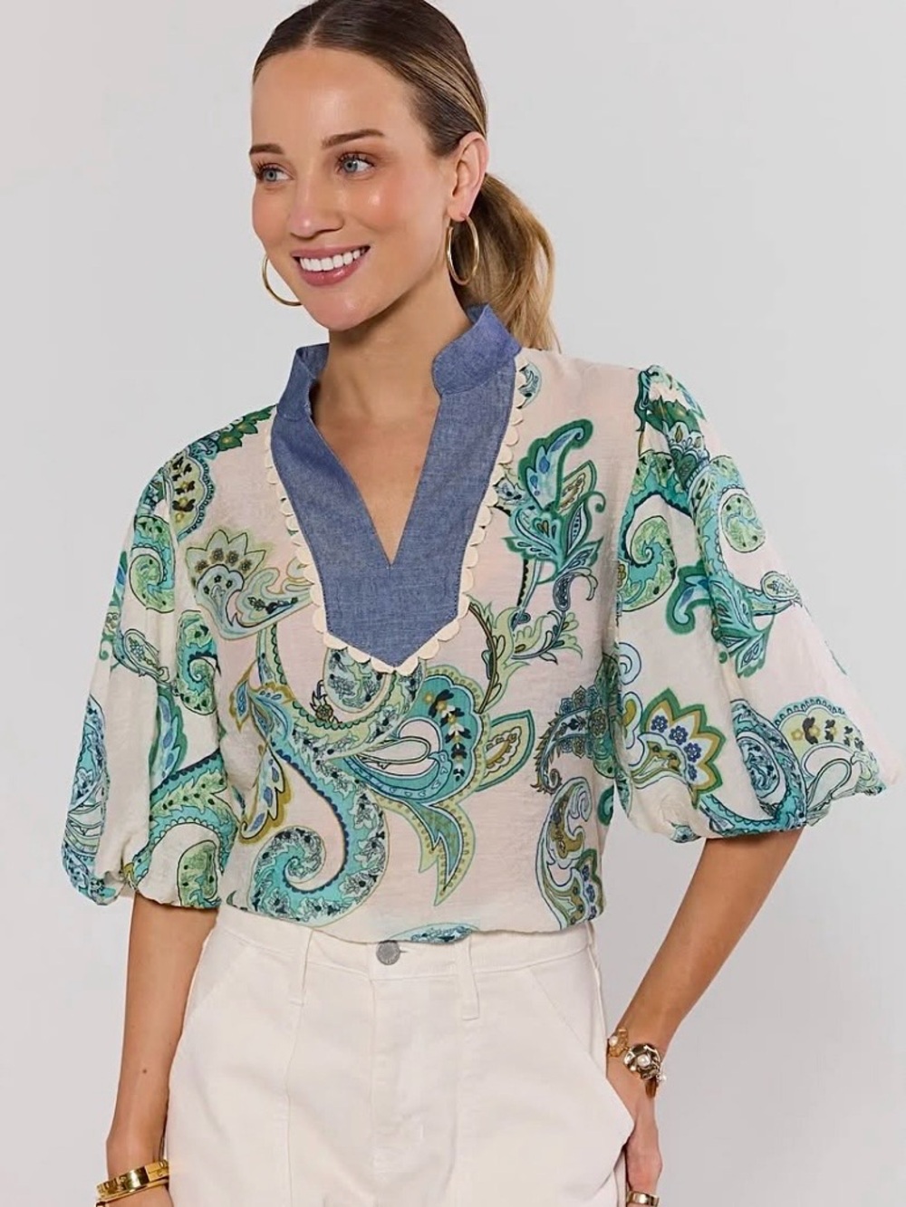 THML Auriela Paisley Top - size XS